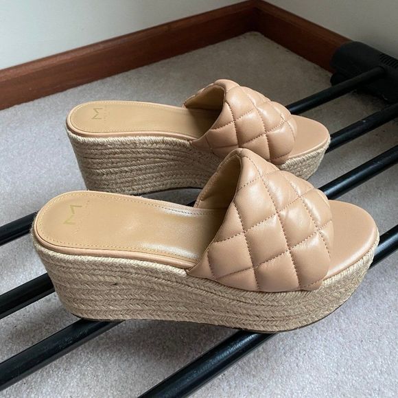 MARC FISHER Women Velia Leather Espadrille Platform Sandals NEW NWOB - Picture 8 of 9